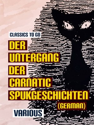 cover image of Der Untergang der Carnatic Spukgeschichten (German)